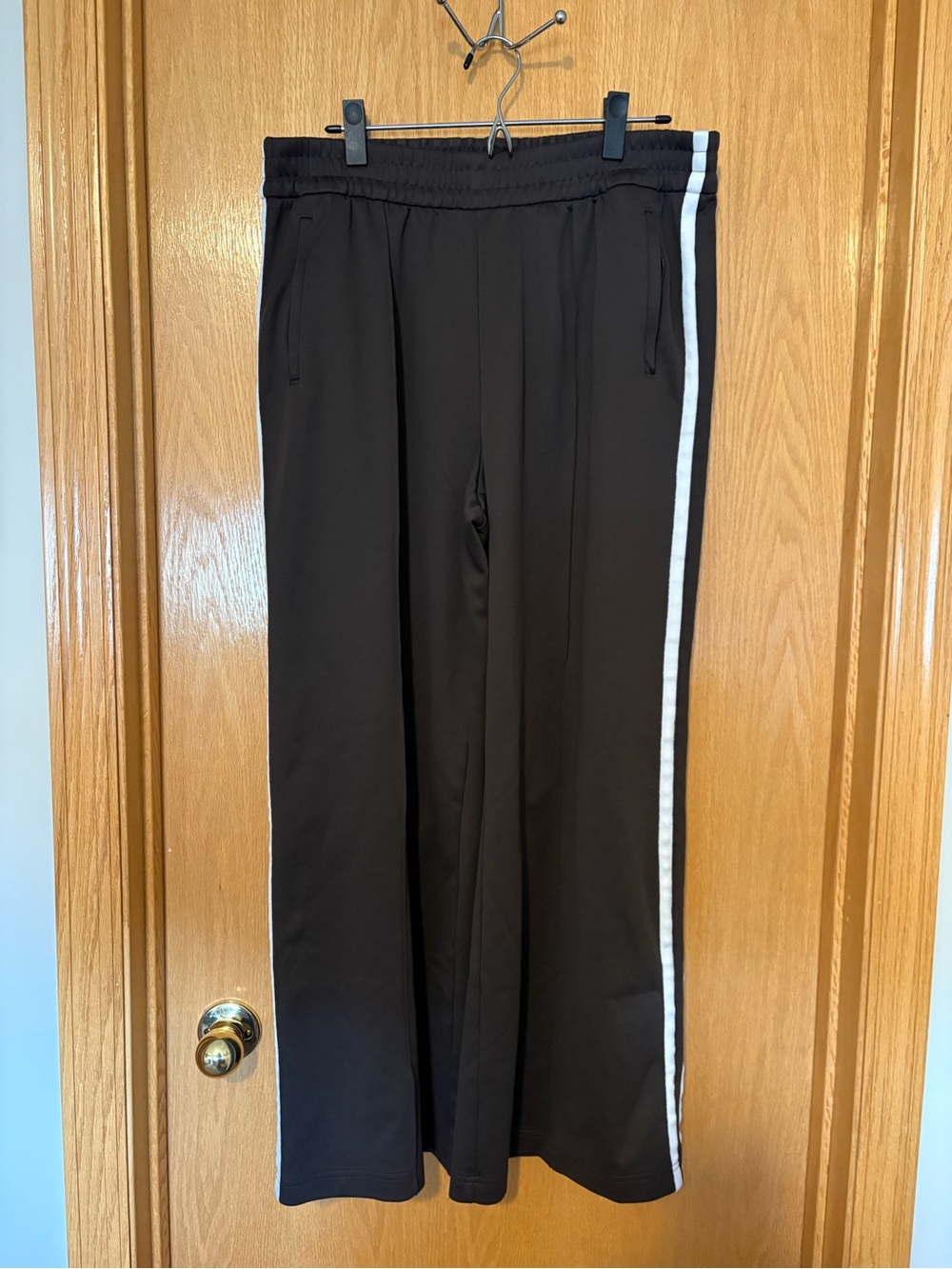 Athleta brown Joggers with White Side Stripe